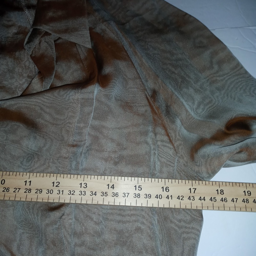DKNY Sz 8 Silk Semi Sheer Blouse snaps   Fitted Irridescent originally MSRP$295 - Picture 7 of 9